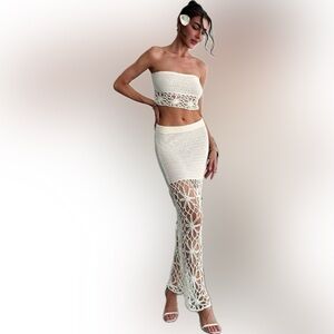 Crochet two piece skirt set